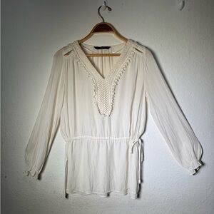 Zara Cream Tunic Top